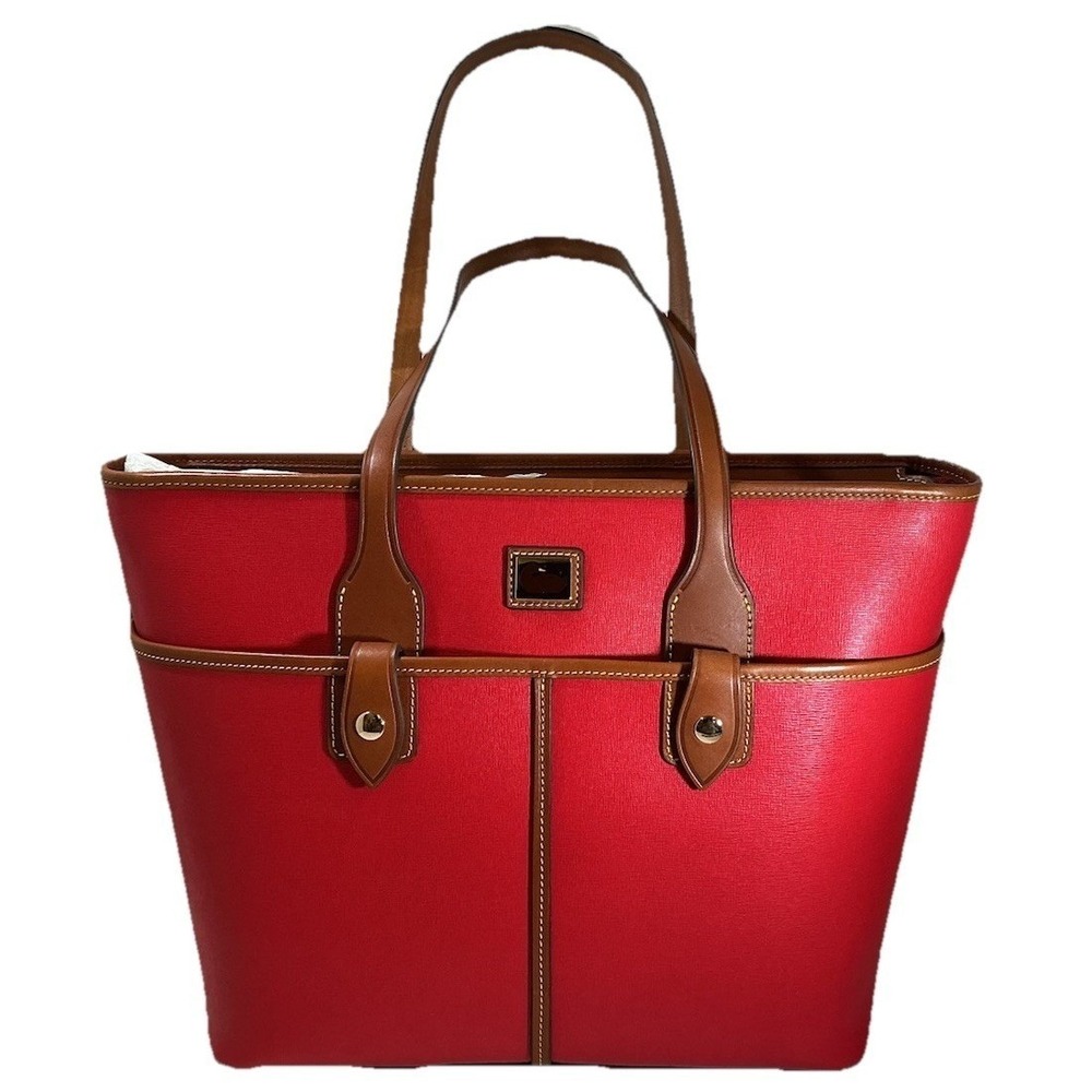 Dooney & Bourke Double Pocket Red Saffiano Leather Shoulder Bag BCMSF1769 RDKR